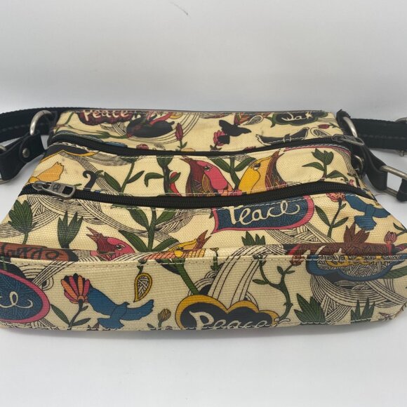 Sakroots Peace Nature Purse Bag Crossbody Triple Zip Color Multi Pocket - Picture 5 of 12